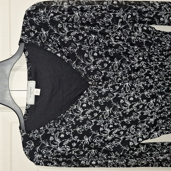 No Comment sheer lined mini dress - L - floral black/white - Picture 2 of 9